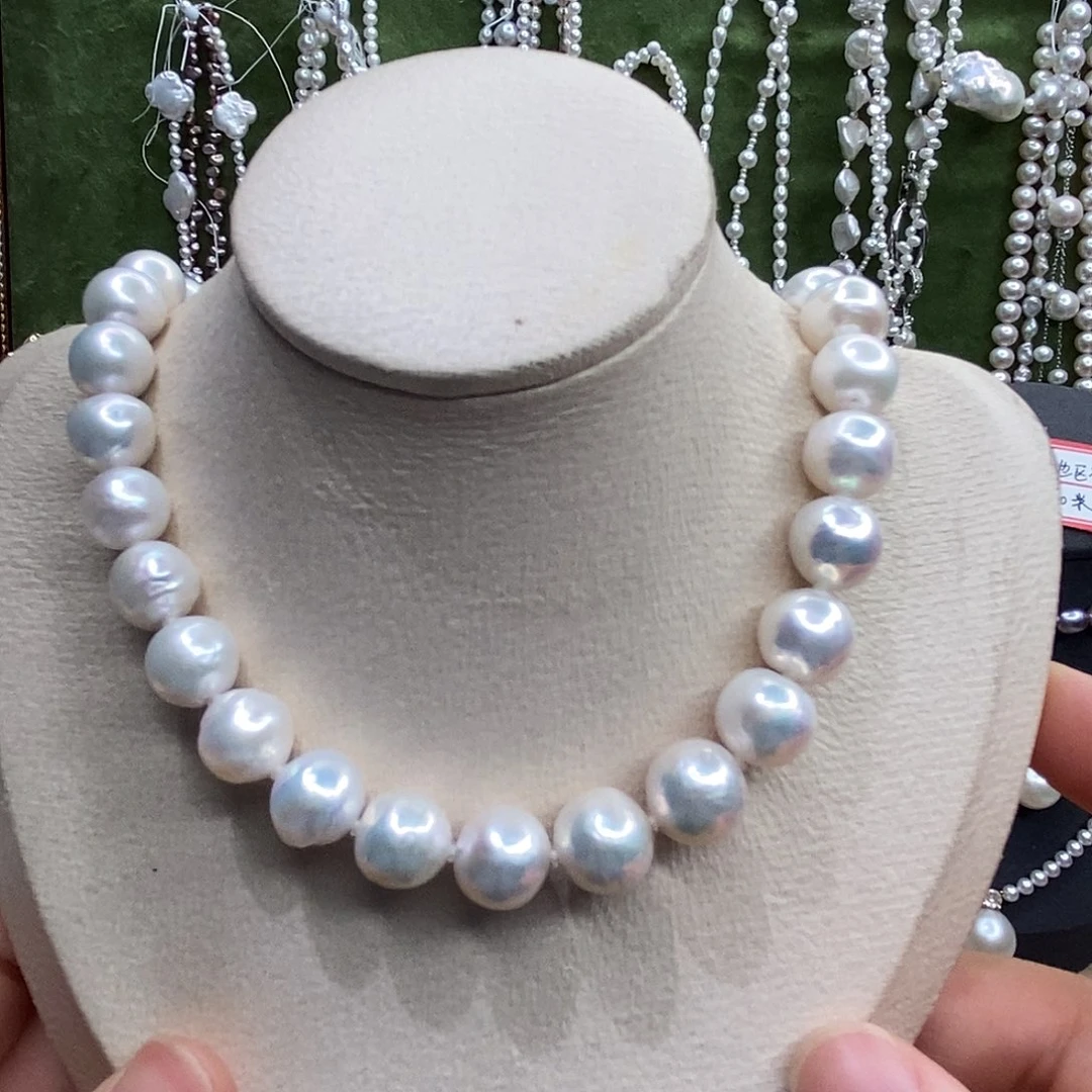 手绳银S925镶嵌淡水珍珠项链