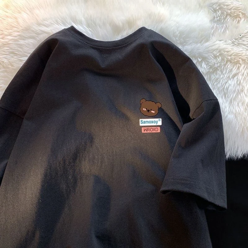 100%纯棉300克重磅潮圆领短袖T恤男美式夏新款潮宽松高端休闲上衣