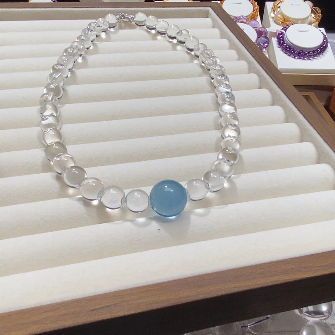 手链银S925镶嵌水晶定制泡泡项链