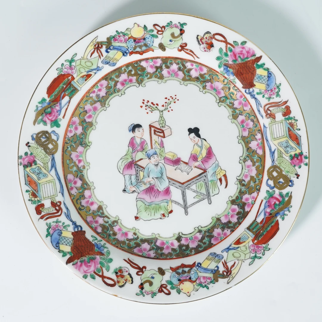 LABC251122010【十竹斋】民国文人雅集广彩折沿盘