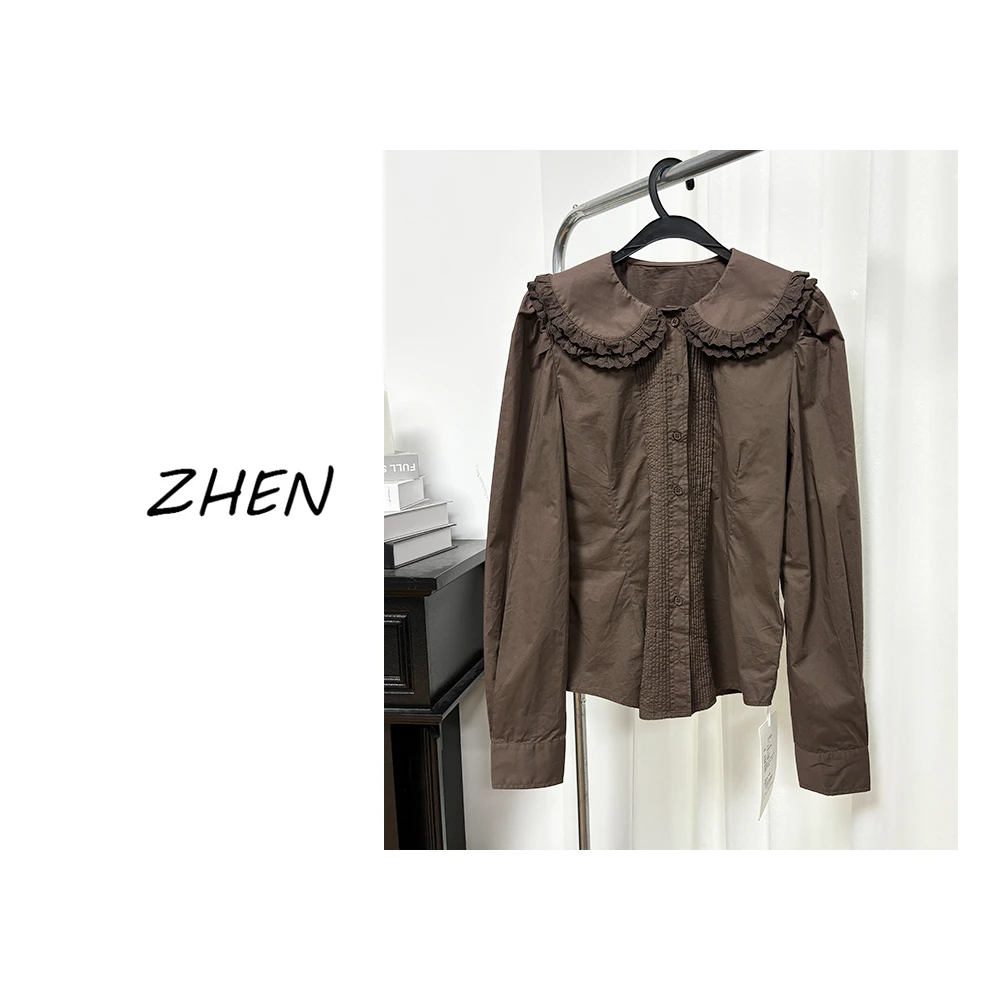 【ZHEN】K1135 2025新款衬衫显瘦时尚百搭设计师轻奢款