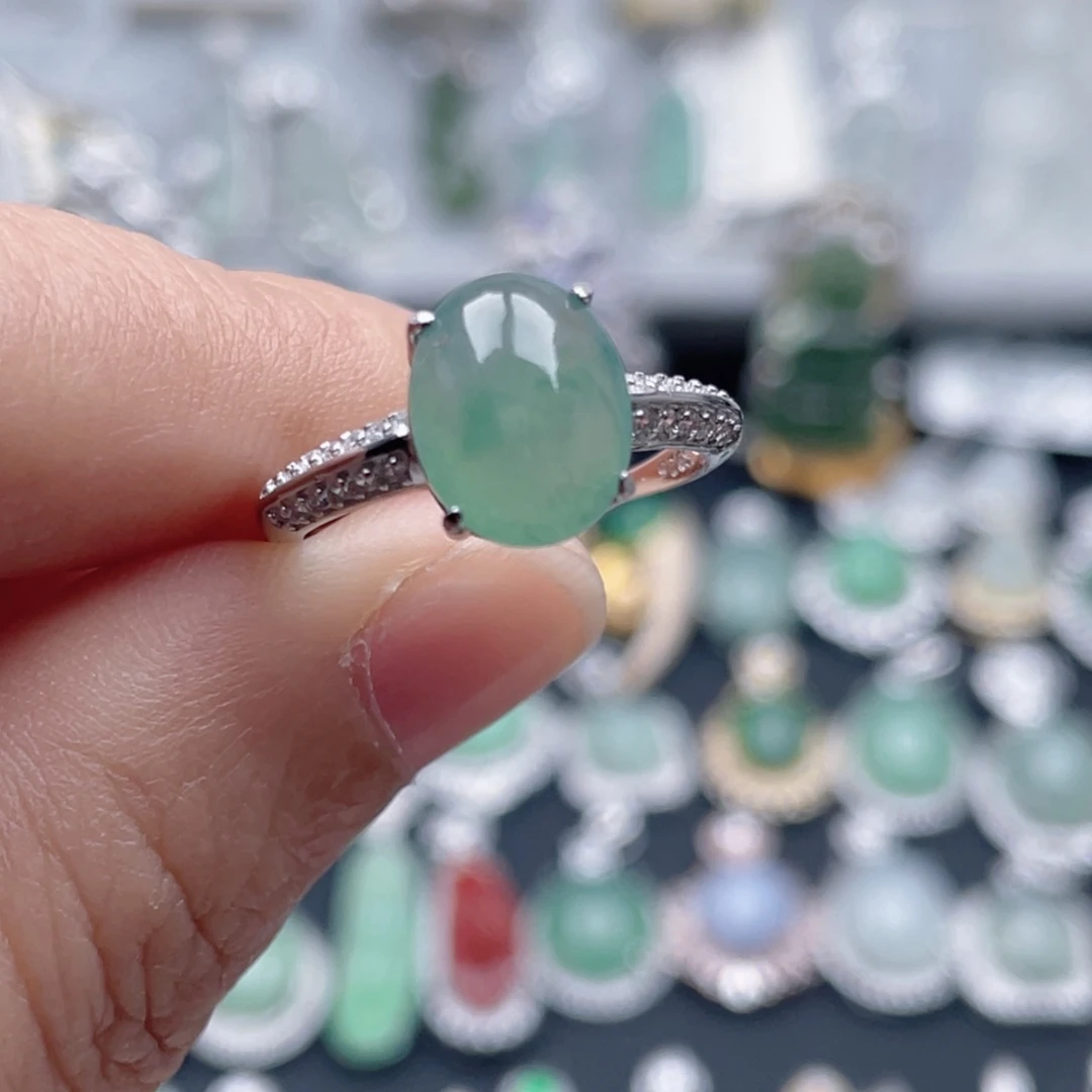 翡翠银S925镶嵌吊坠(不含链)