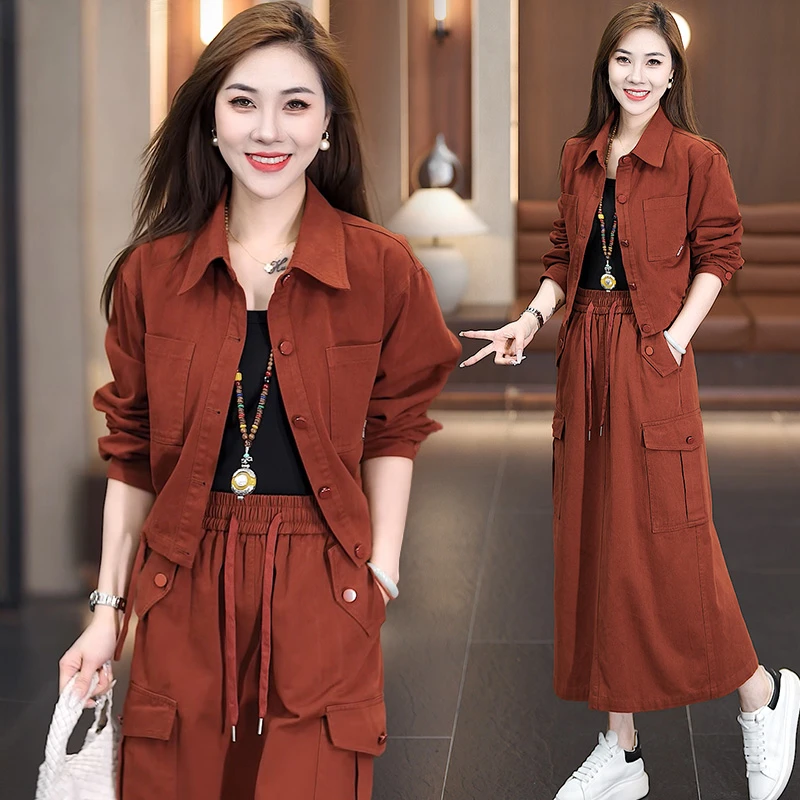 减龄穿搭牛仔一整套装连衣裙女秋季高级感短外套长款半身裙两件套