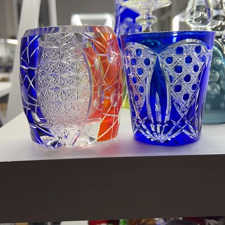 棕***๑水晶玻璃平底款微瑕两个