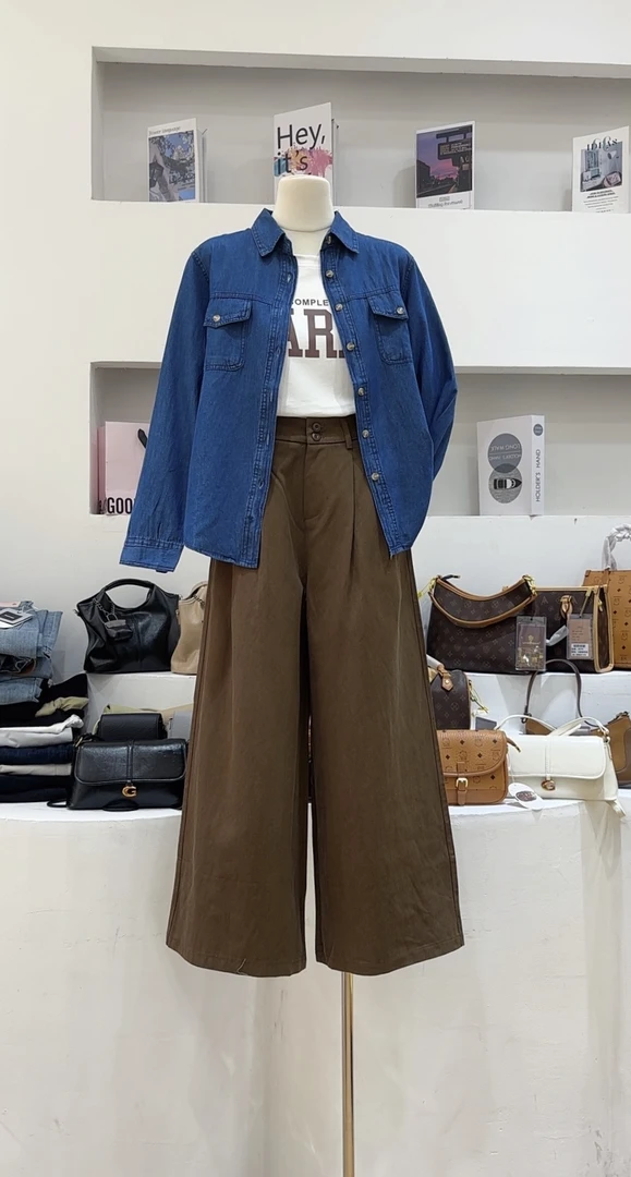 蓝色牛仔衬衫女小众外套复古