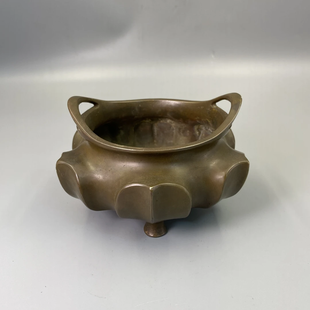 民国至早期大明宣德年制款莲花铜香炉益合/2501-178