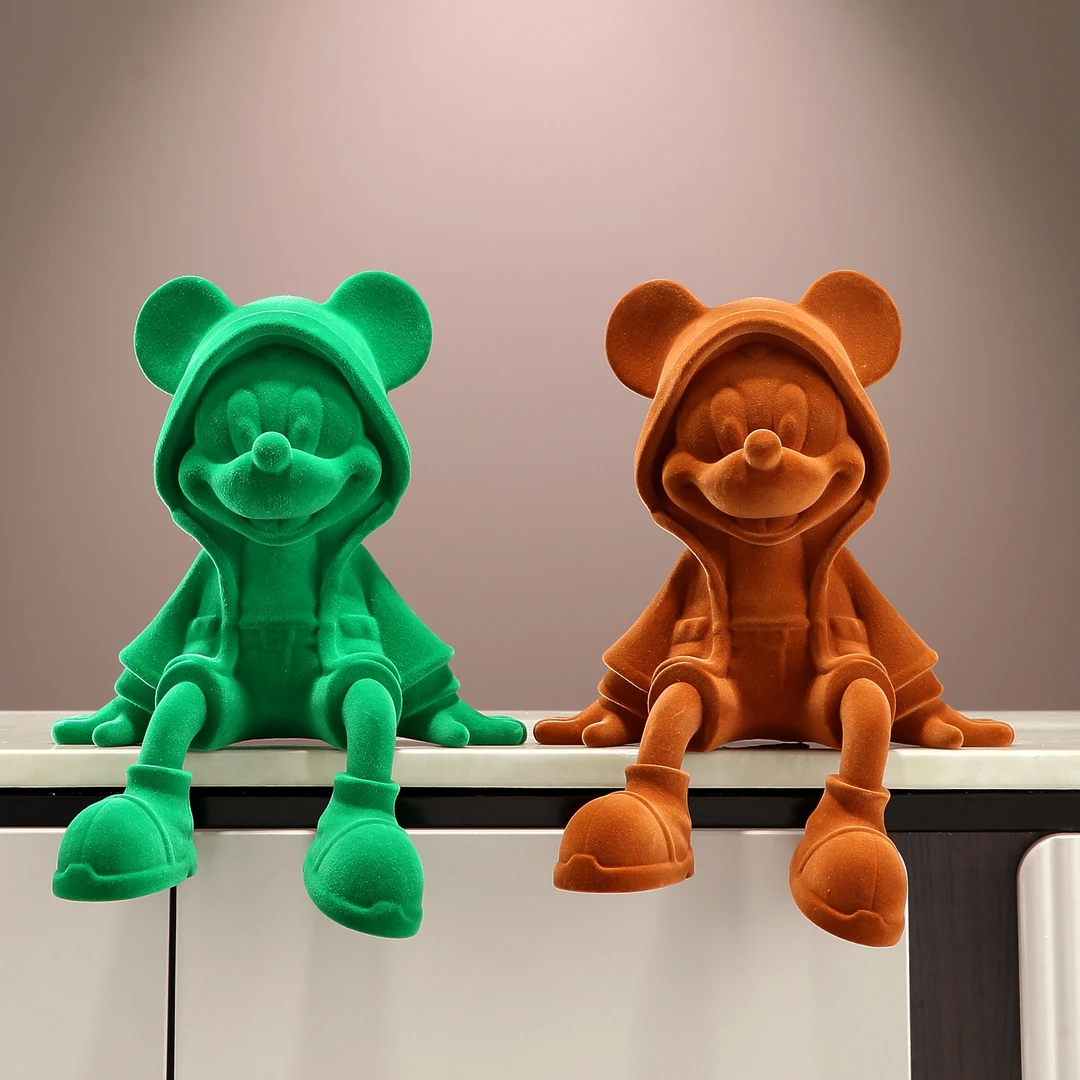 卡通植绒米奇摆件客厅玄关酒柜样板间儿童房可爱米老鼠装饰工艺品