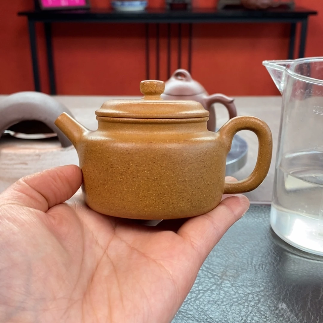 紫砂茶壶德钟黄金段120cc精工半手