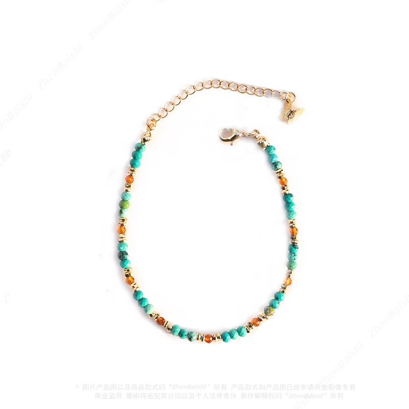 合金仿水晶手链 小众复古文艺油画风手链【21456】