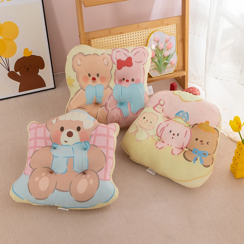 可爱蛋糕围巾熊熊四季圆形椅子坐垫居家用儿童榻榻米地板垫子