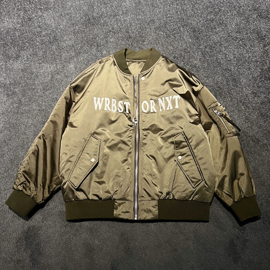 到位男装秋冬美式经典棒球定制尼龙夹克羽绒外套L5016