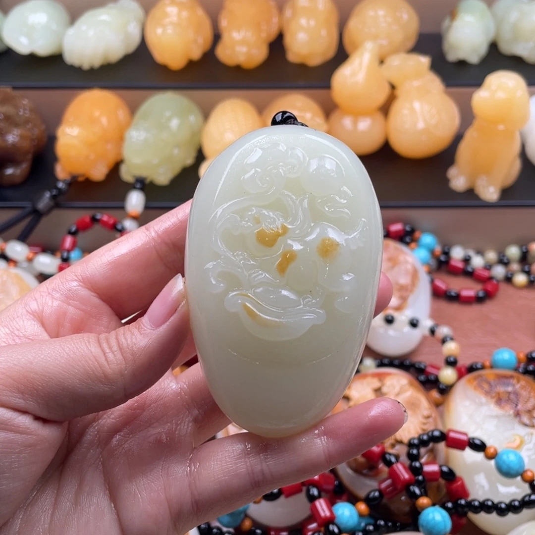 张***石材天然古青石手把件