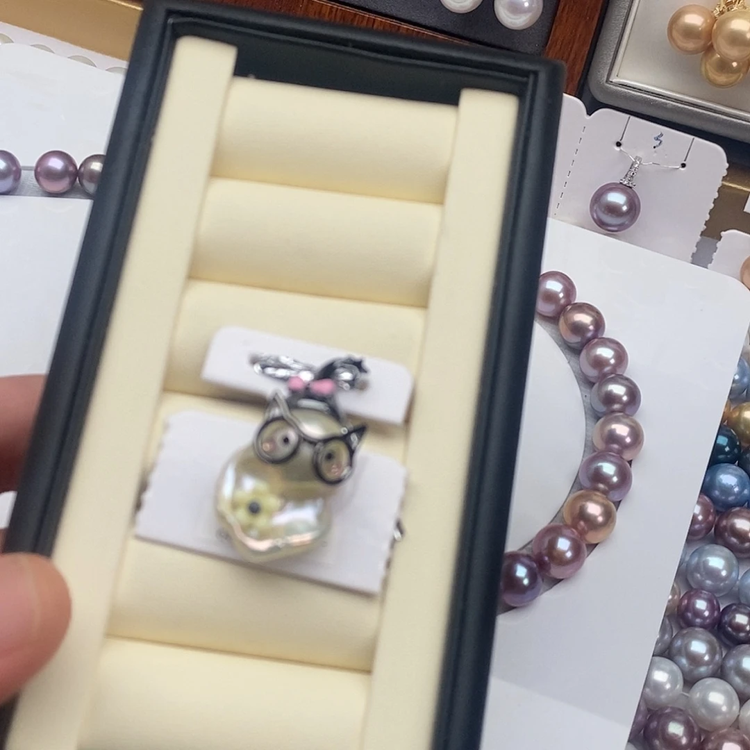 银S925镶嵌淡水珍珠颈饰