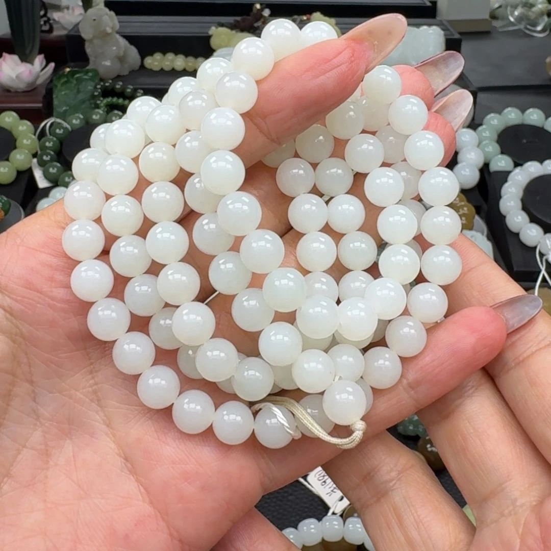 未镶嵌手链和田玉和田玉新疆且末金山白玉卡8