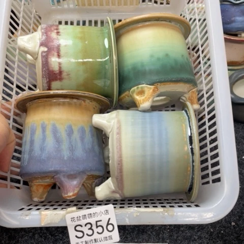 紫砂花盆微瑕356口径7厘米左右