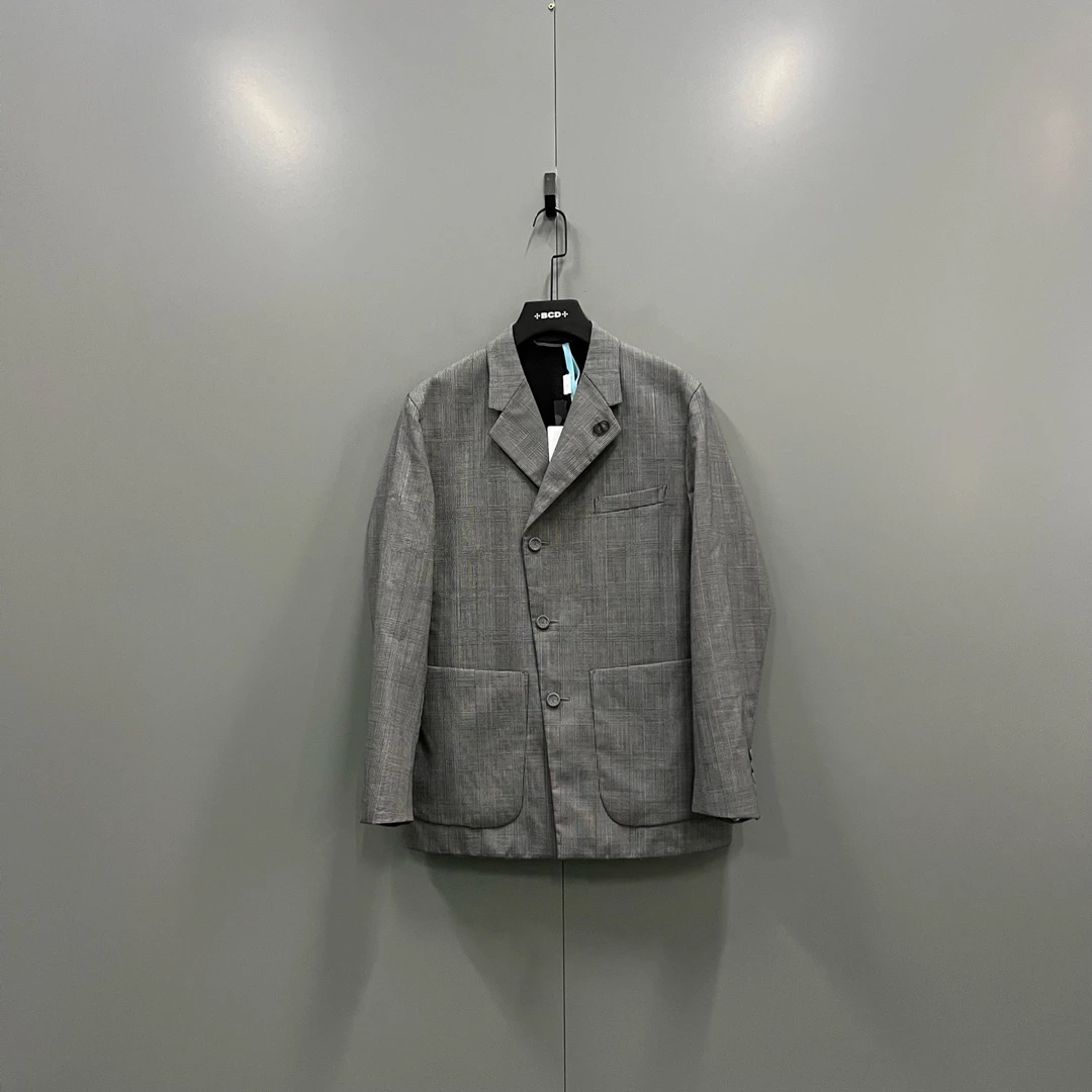 未使用 DIOR/迪奥 (ll) Dior 迪奥 灰色CD格纹西服 48码207455