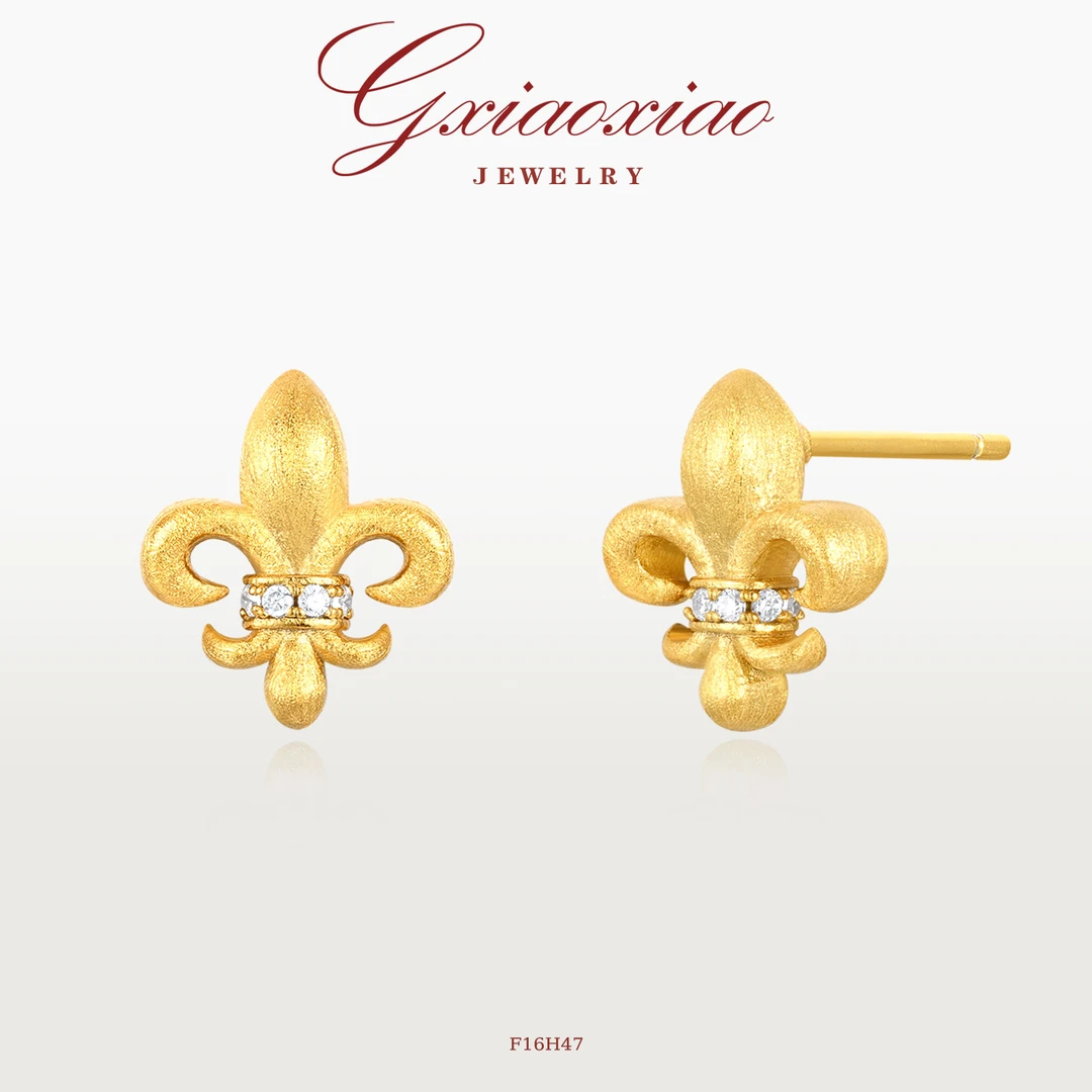 G XIAOXIAO 镀K金 气质复古高级感鸢尾花耳环 F16H47