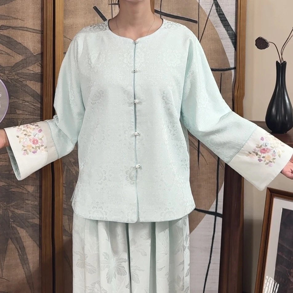 彩通正绢三兔共耳织金紫色2025年春新款手工设计织金刺绣新中式