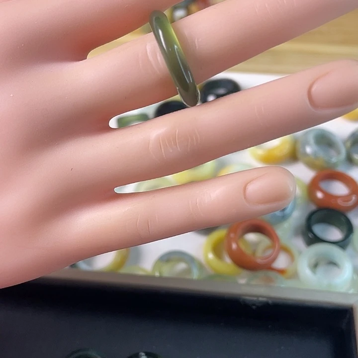 蛇纹石玉合金戒指18.2