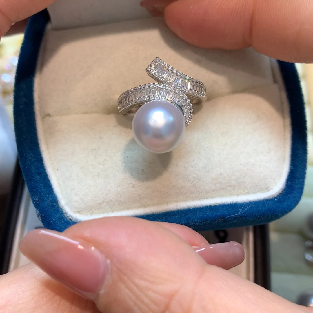 海水珍珠戒指银S925镶嵌