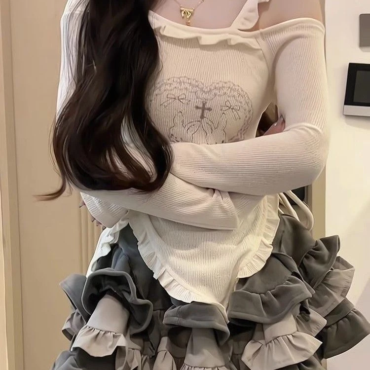 米欧家大码女装纯欲可爱百搭显瘦打底衫上衣