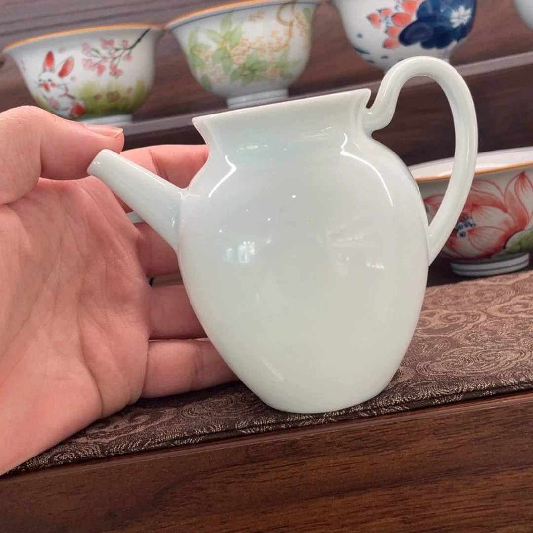 釉下手绘茶具微瑕