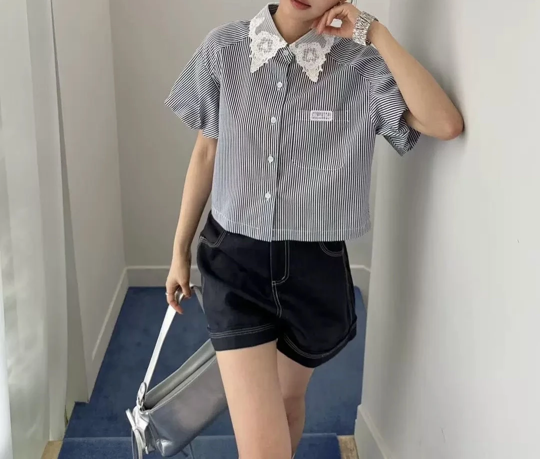 【JINJIN】2025夏季新款小众设计短袖衬衫（3035）NO退NO换