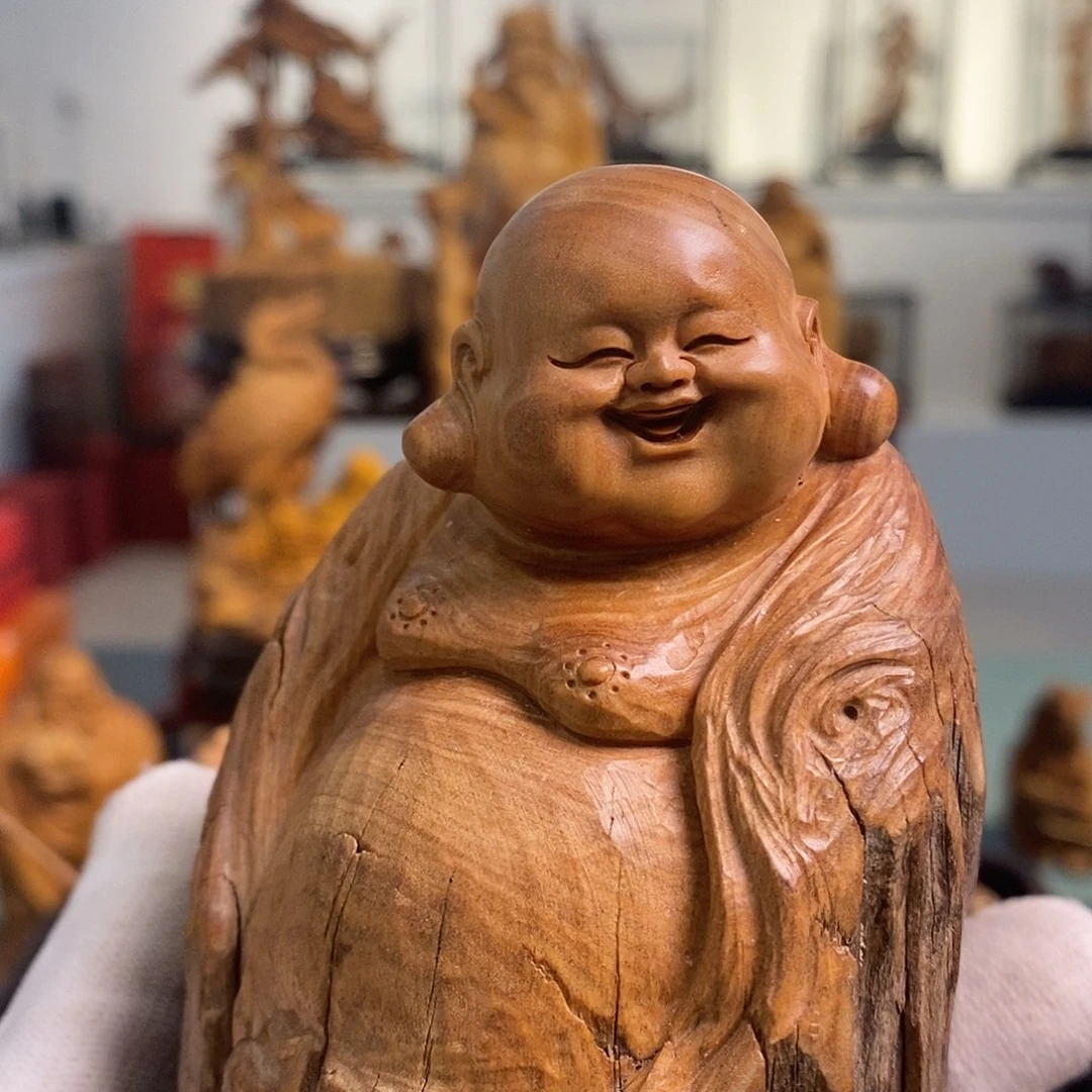 无事牌檀香木檀香开心弥勒