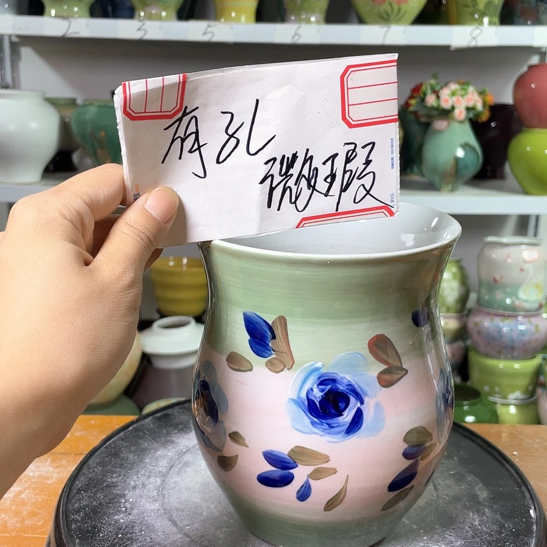 景德镇陶瓷花盆微瑕123