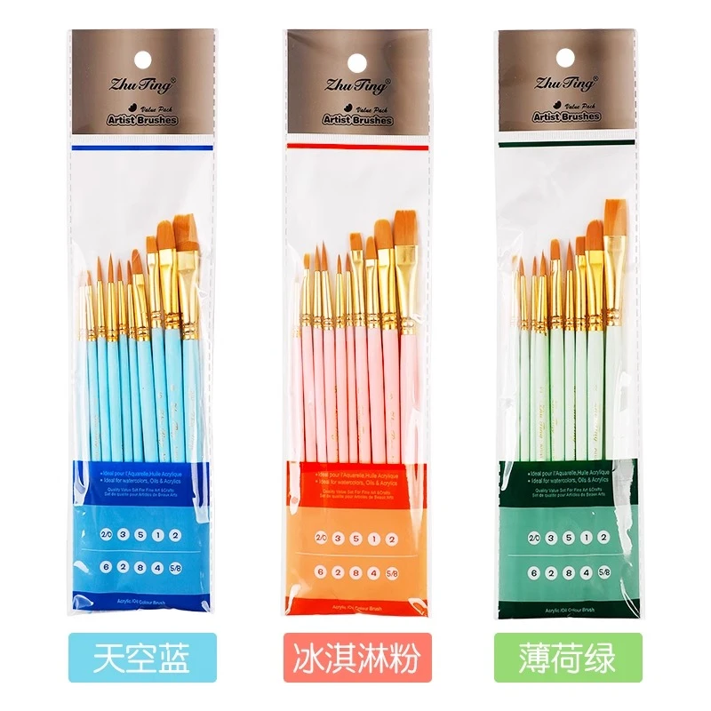 水粉笔尼龙毛油画排笔刷子水彩丙烯颜料画画笔刷美术生用画笔工具