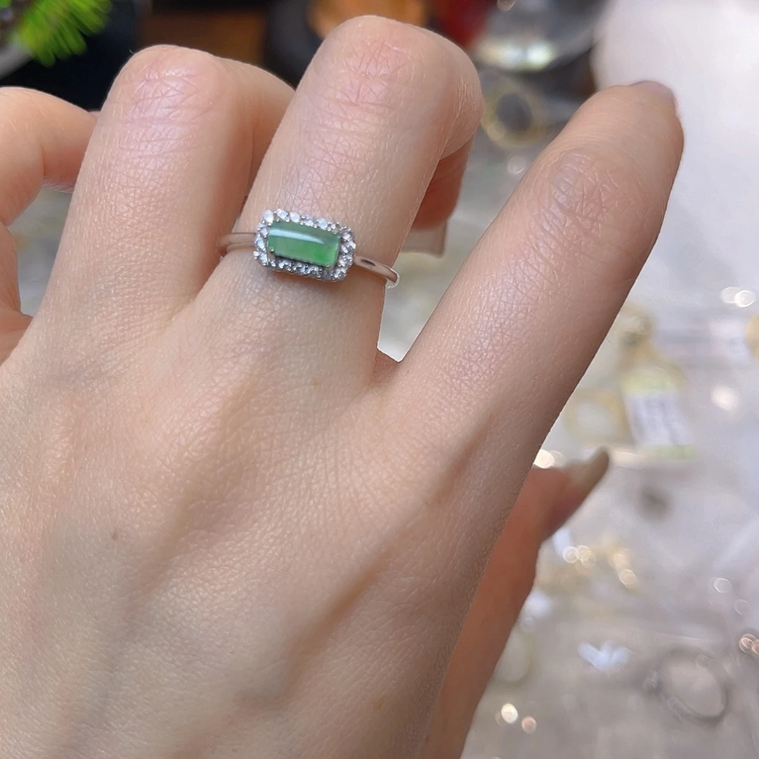 翡翠银S925镶嵌戒指