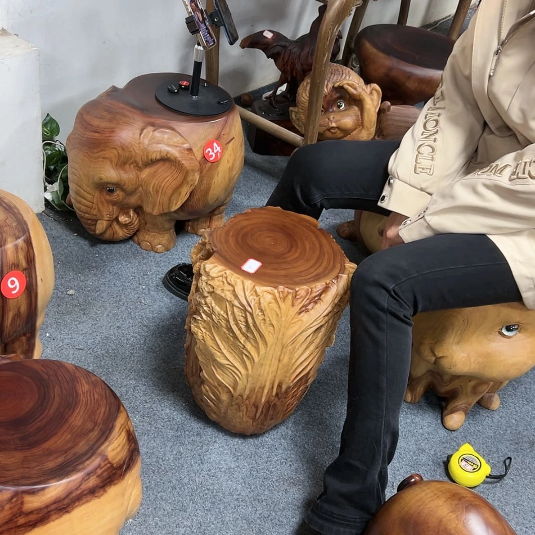 【闪购商品】木勇*1香樟木白菜坐凳