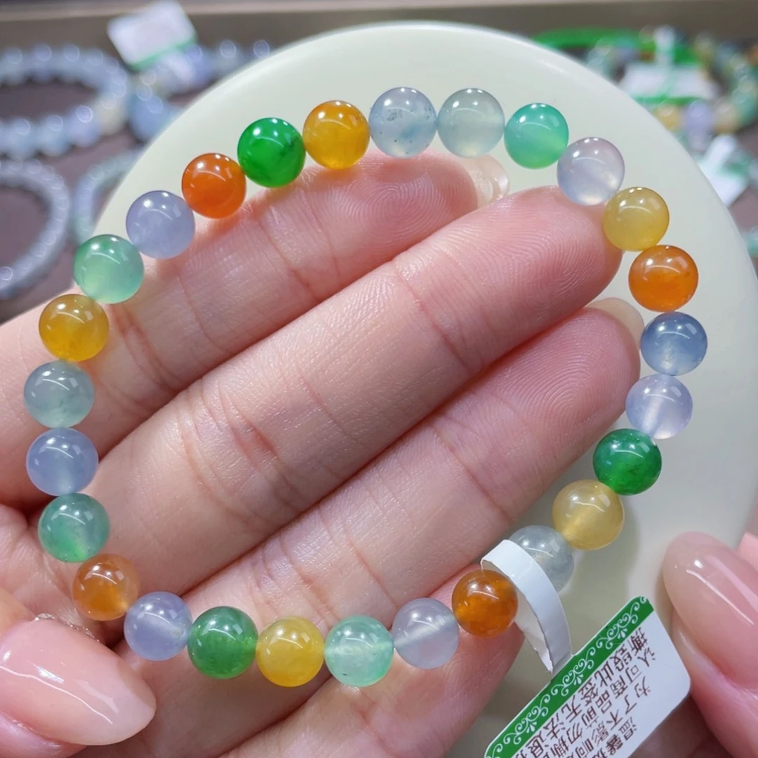 未镶嵌手链翡翠彩虹卡7