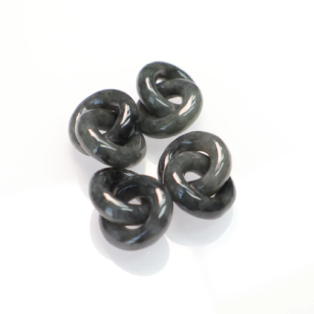 天然A货翡翠乌鸡环环相扣裸石多样性发货衣服个性款