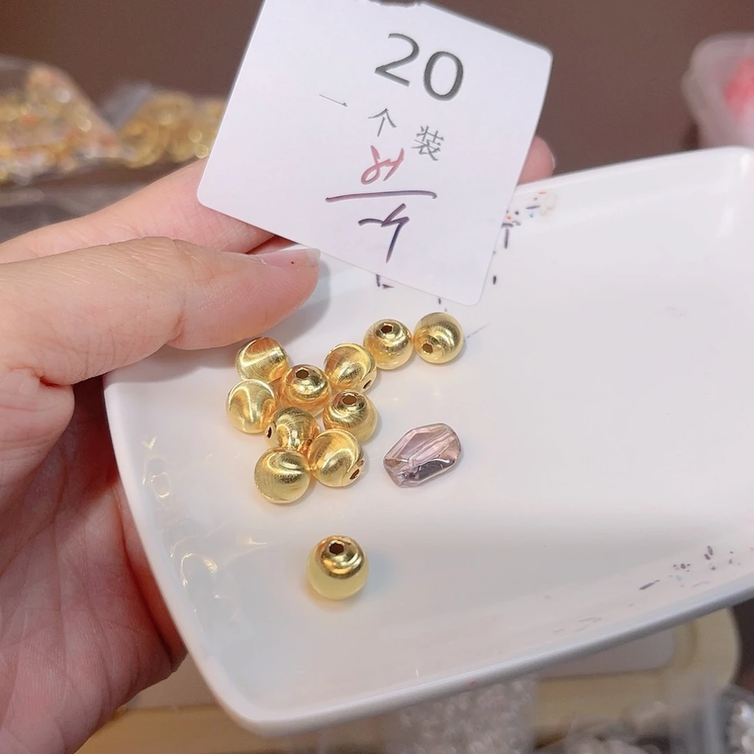 水晶珠宝半成品银S925镀金镶嵌20