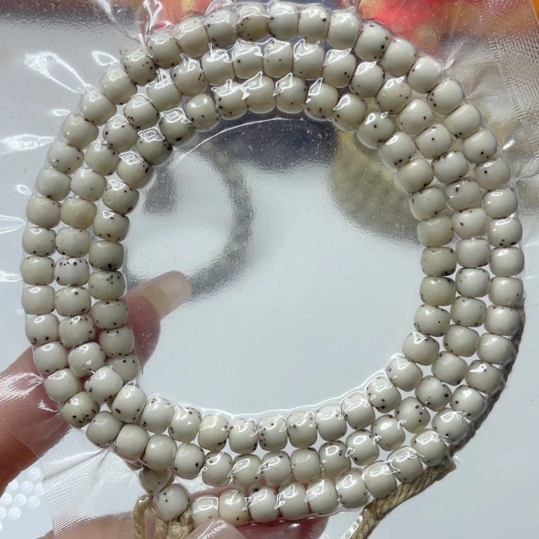 星月菩提手串石玉料瓷白冰糖数星星108卡6