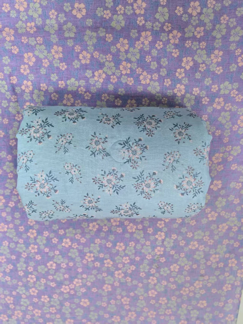 孤品浅兰小花双层纱布小号夏凉被1.2x1.5