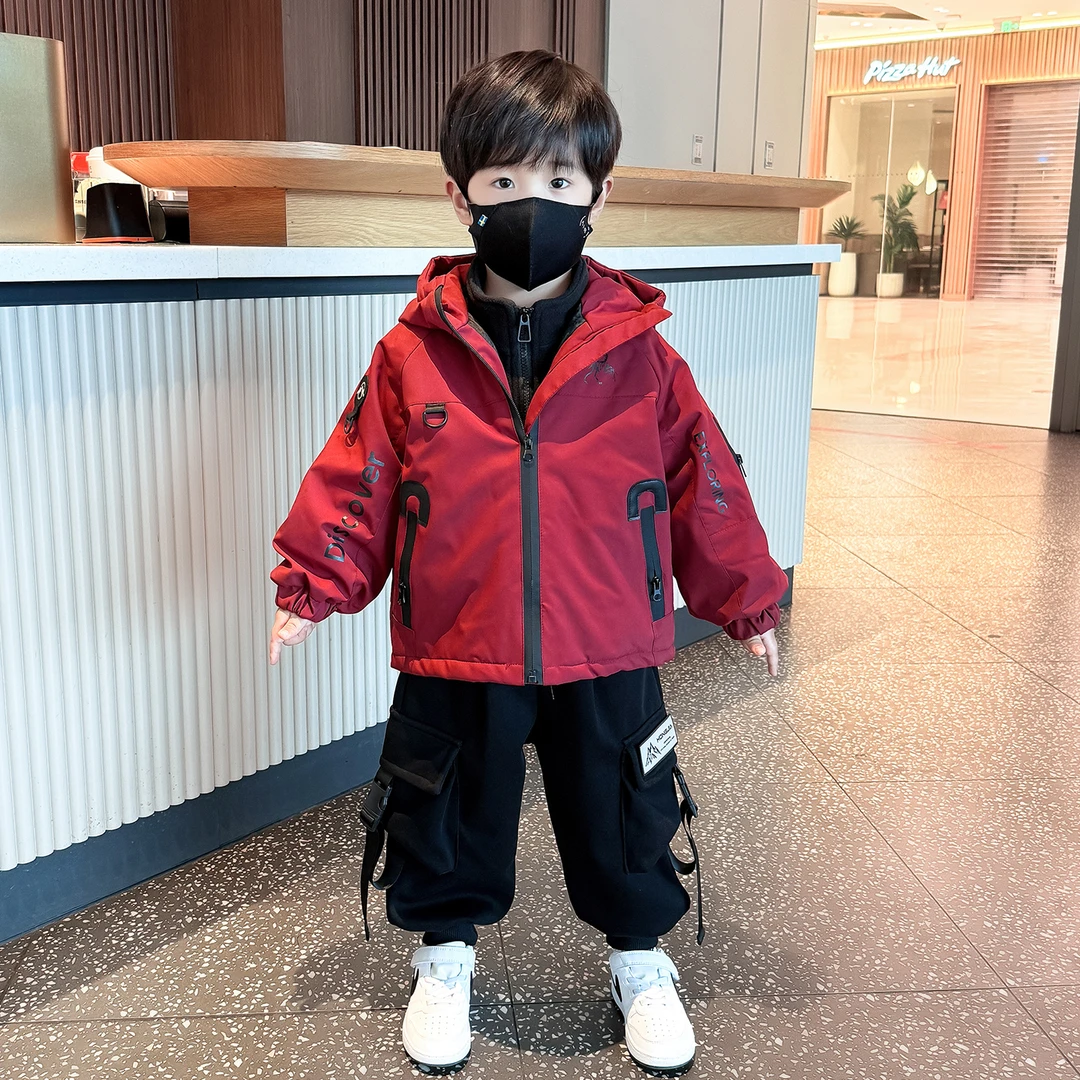 男童外套儿童三合一冲锋衣秋冬季小男孩宝宝冬装夹棉加厚防风衣服