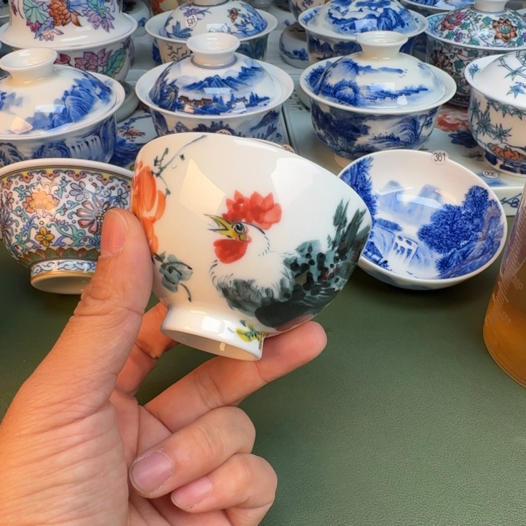 陶纯手工纯手绘茶具石头367