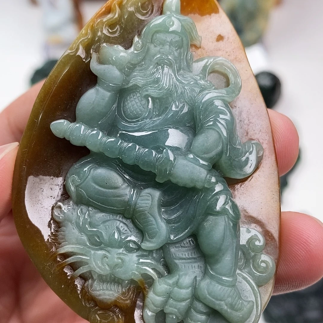 定制翡翠未镶嵌赵公明（净货）