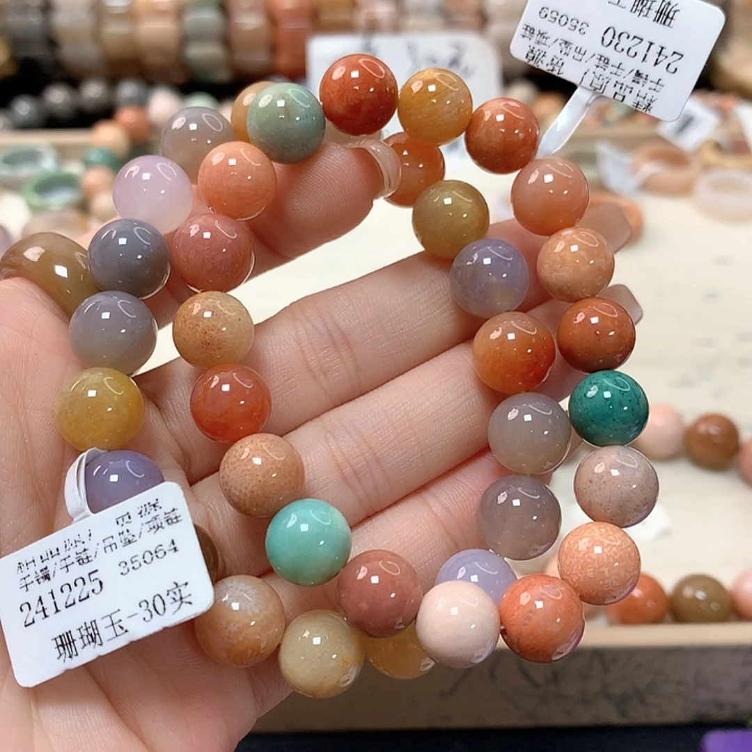 硅化珊瑚（珊瑚玉）手链未镶嵌白*719