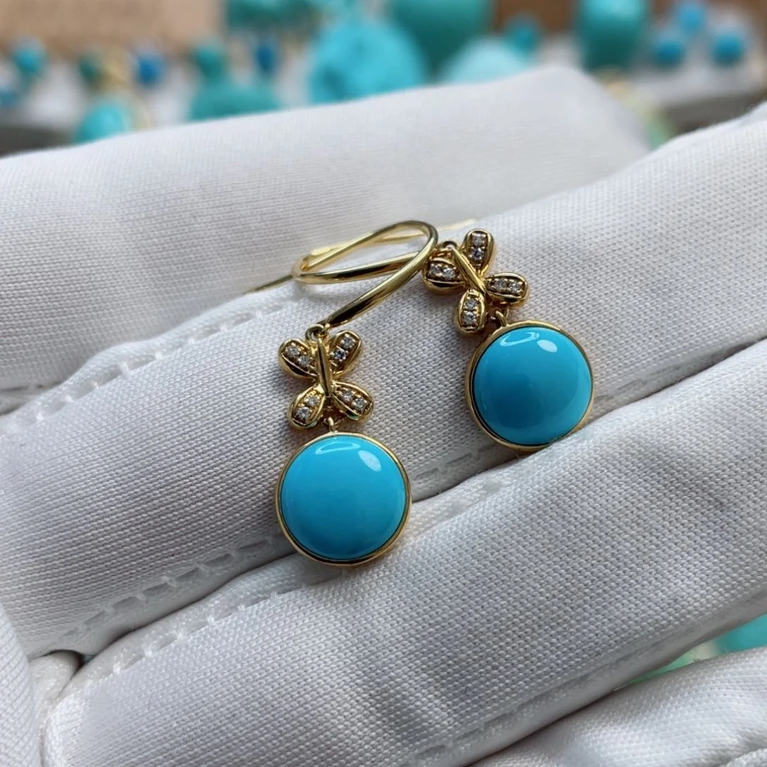 绿松石珠宝奇石18K金镶嵌