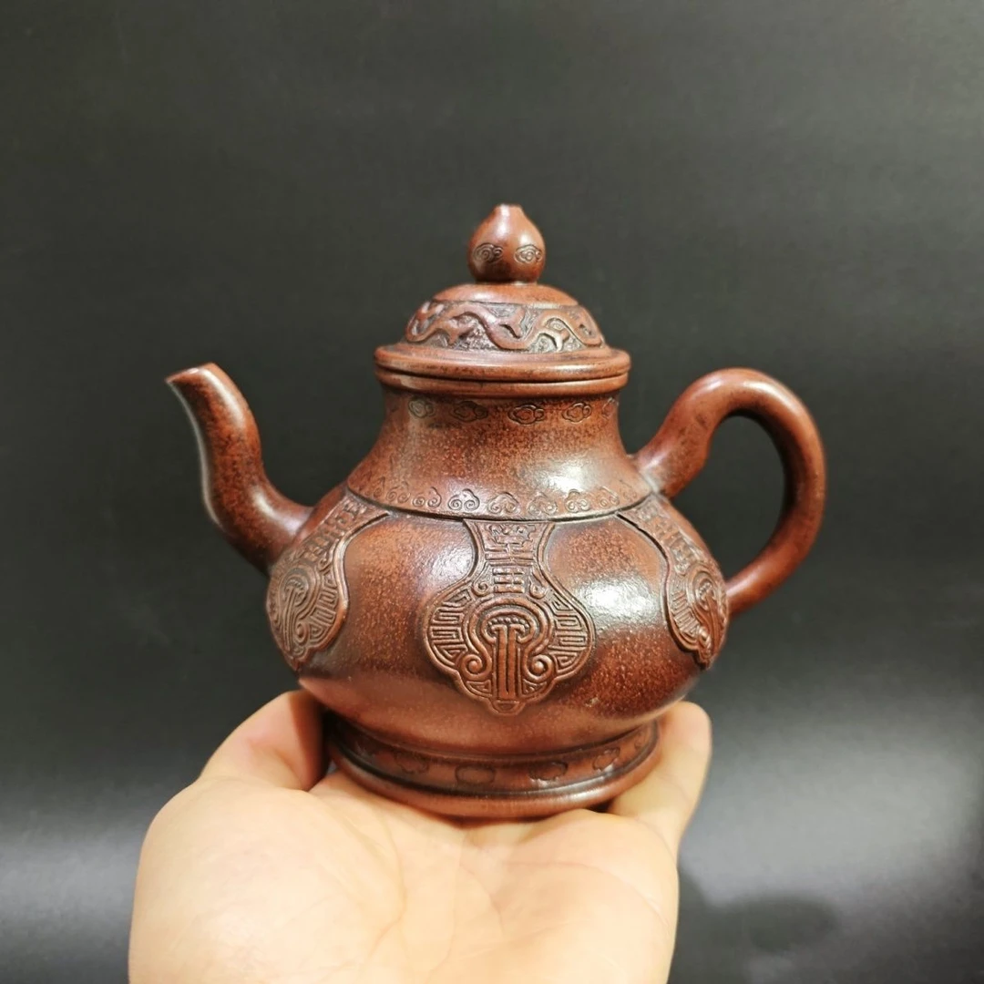 原矿红泥陈鸣远印章壶家用收藏功夫壶