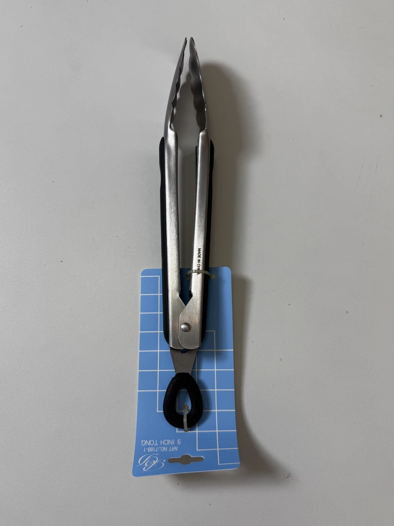 品牌尾单23cm硅胶不锈钢食品夹