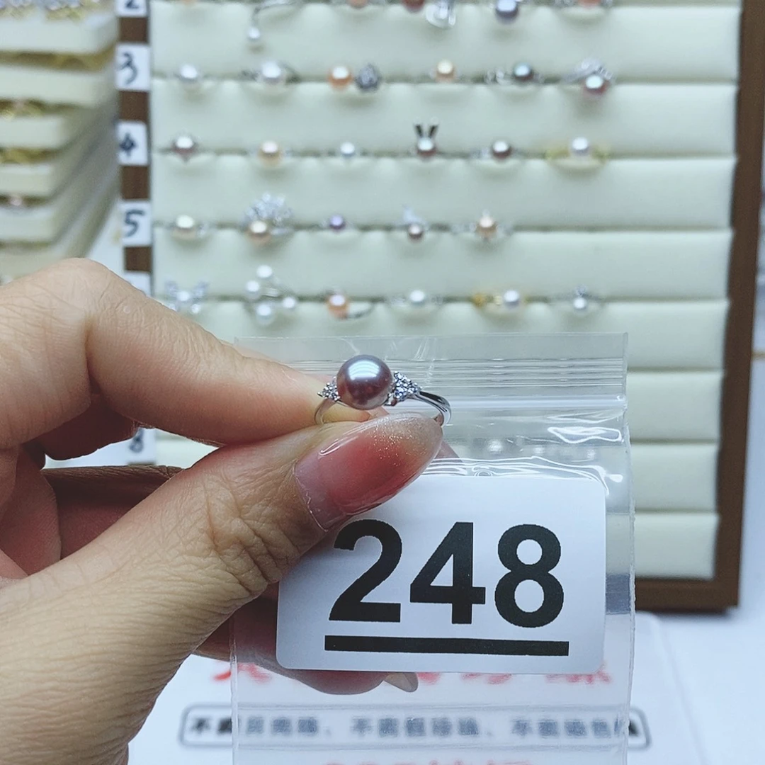 淡水珍珠戒指银S925镶嵌元**常248