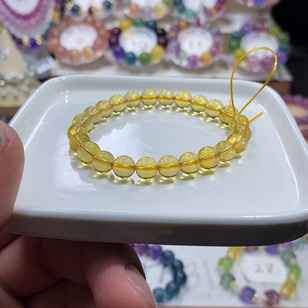 萤石手链未镶嵌金黄色7.5nm