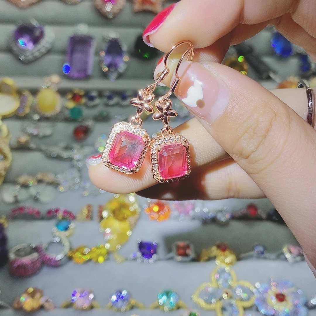 【闪购商品】托帕石耳饰银S925镶嵌