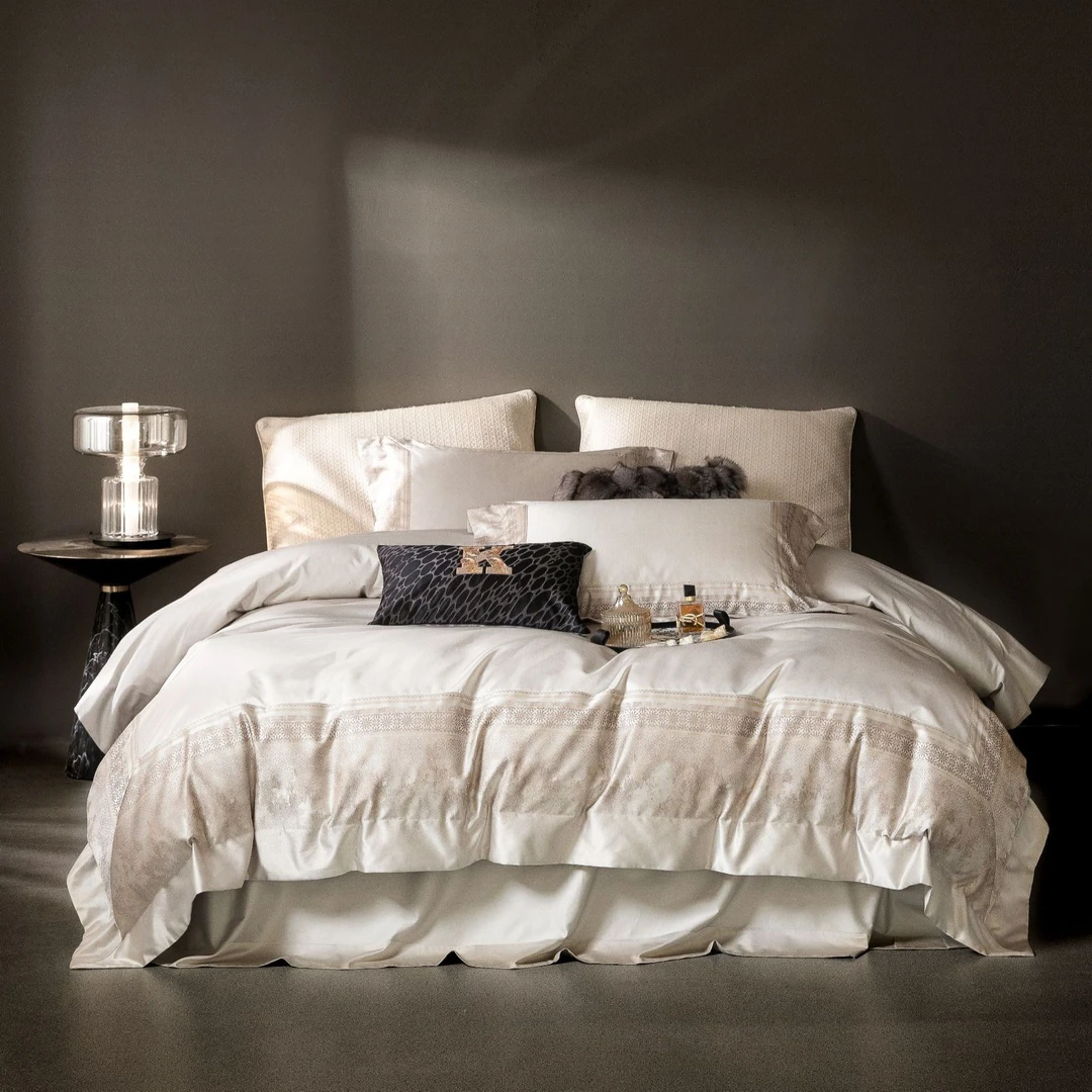 【绚烂-雅金】全棉厚织床单被套四件套轻奢床单简约