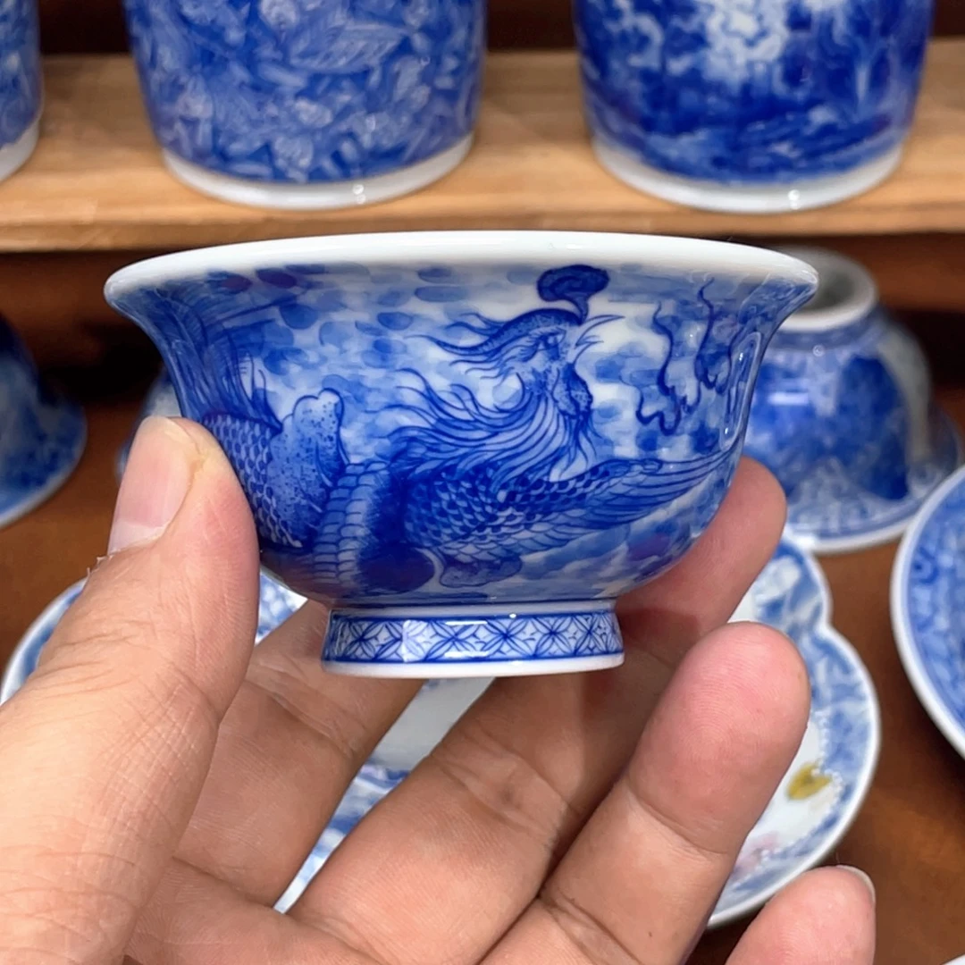 陶月楼 柴窑凤凰压手杯