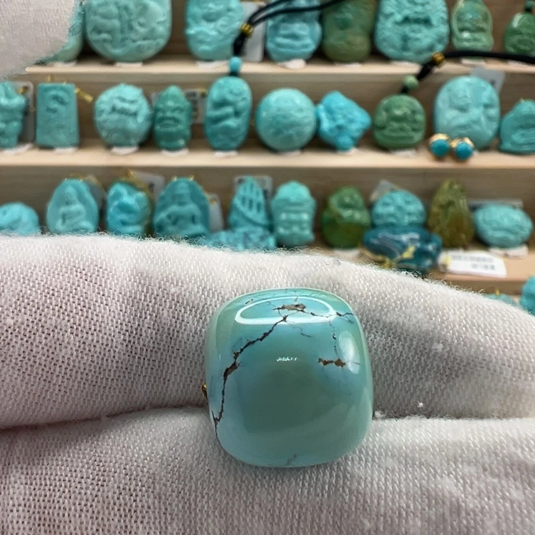 未镶嵌绿松石老型珠15x13.7mm